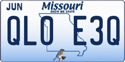 MO license plate QL0E3Q