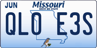 MO license plate QL0E3S