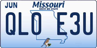 MO license plate QL0E3U