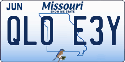 MO license plate QL0E3Y