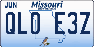 MO license plate QL0E3Z