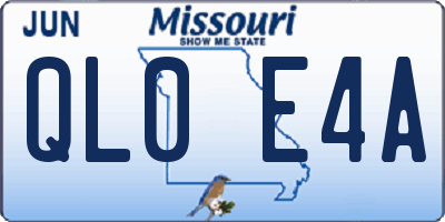 MO license plate QL0E4A