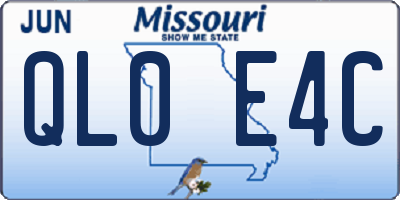 MO license plate QL0E4C