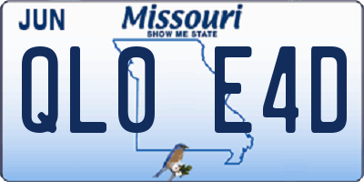 MO license plate QL0E4D
