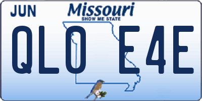 MO license plate QL0E4E