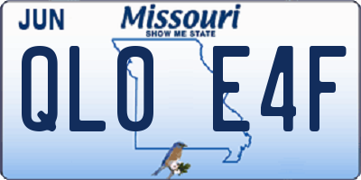 MO license plate QL0E4F