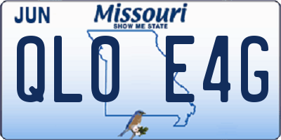 MO license plate QL0E4G