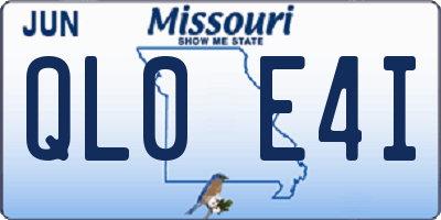 MO license plate QL0E4I