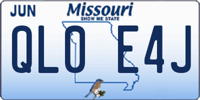 MO license plate QL0E4J