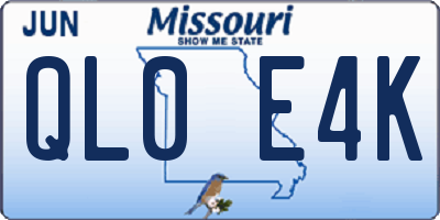 MO license plate QL0E4K