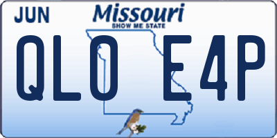 MO license plate QL0E4P