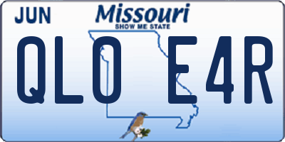 MO license plate QL0E4R