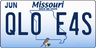 MO license plate QL0E4S