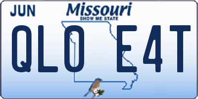 MO license plate QL0E4T
