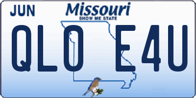 MO license plate QL0E4U