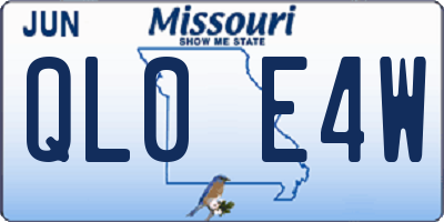 MO license plate QL0E4W
