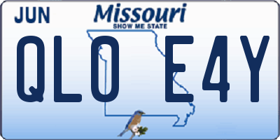 MO license plate QL0E4Y