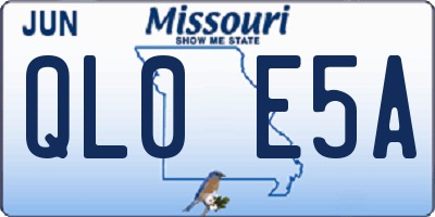 MO license plate QL0E5A