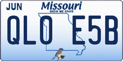 MO license plate QL0E5B