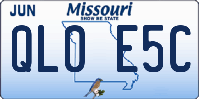 MO license plate QL0E5C