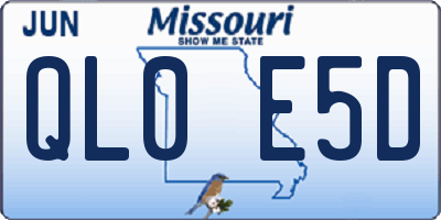 MO license plate QL0E5D