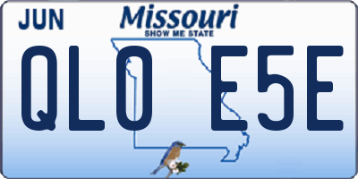 MO license plate QL0E5E