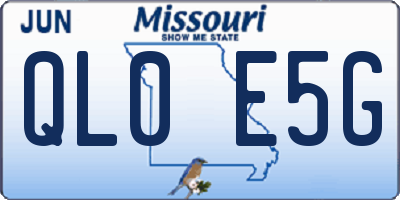 MO license plate QL0E5G