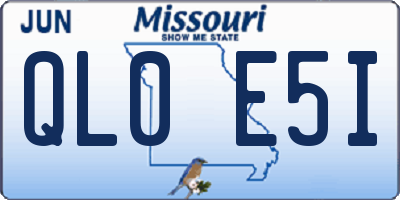 MO license plate QL0E5I