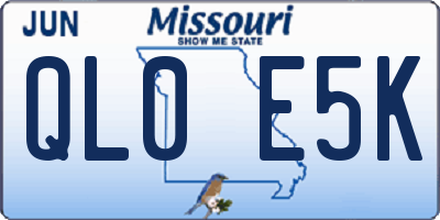 MO license plate QL0E5K