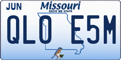 MO license plate QL0E5M