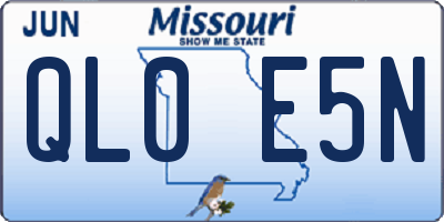 MO license plate QL0E5N