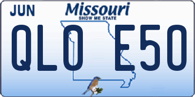 MO license plate QL0E5O