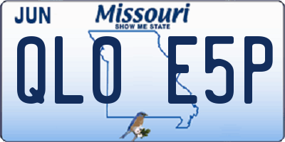 MO license plate QL0E5P
