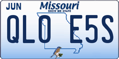 MO license plate QL0E5S