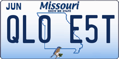 MO license plate QL0E5T