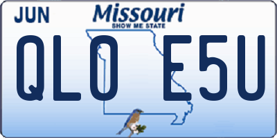 MO license plate QL0E5U