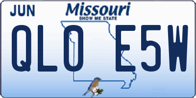 MO license plate QL0E5W