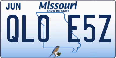 MO license plate QL0E5Z