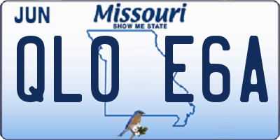MO license plate QL0E6A