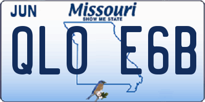 MO license plate QL0E6B