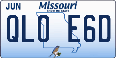 MO license plate QL0E6D