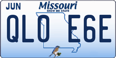MO license plate QL0E6E
