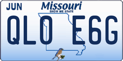 MO license plate QL0E6G