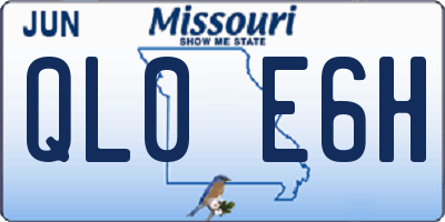 MO license plate QL0E6H