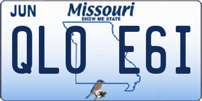 MO license plate QL0E6I