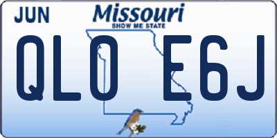 MO license plate QL0E6J