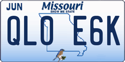 MO license plate QL0E6K