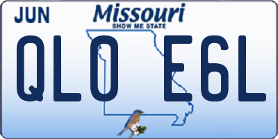 MO license plate QL0E6L