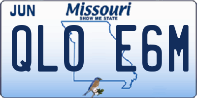 MO license plate QL0E6M