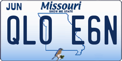 MO license plate QL0E6N